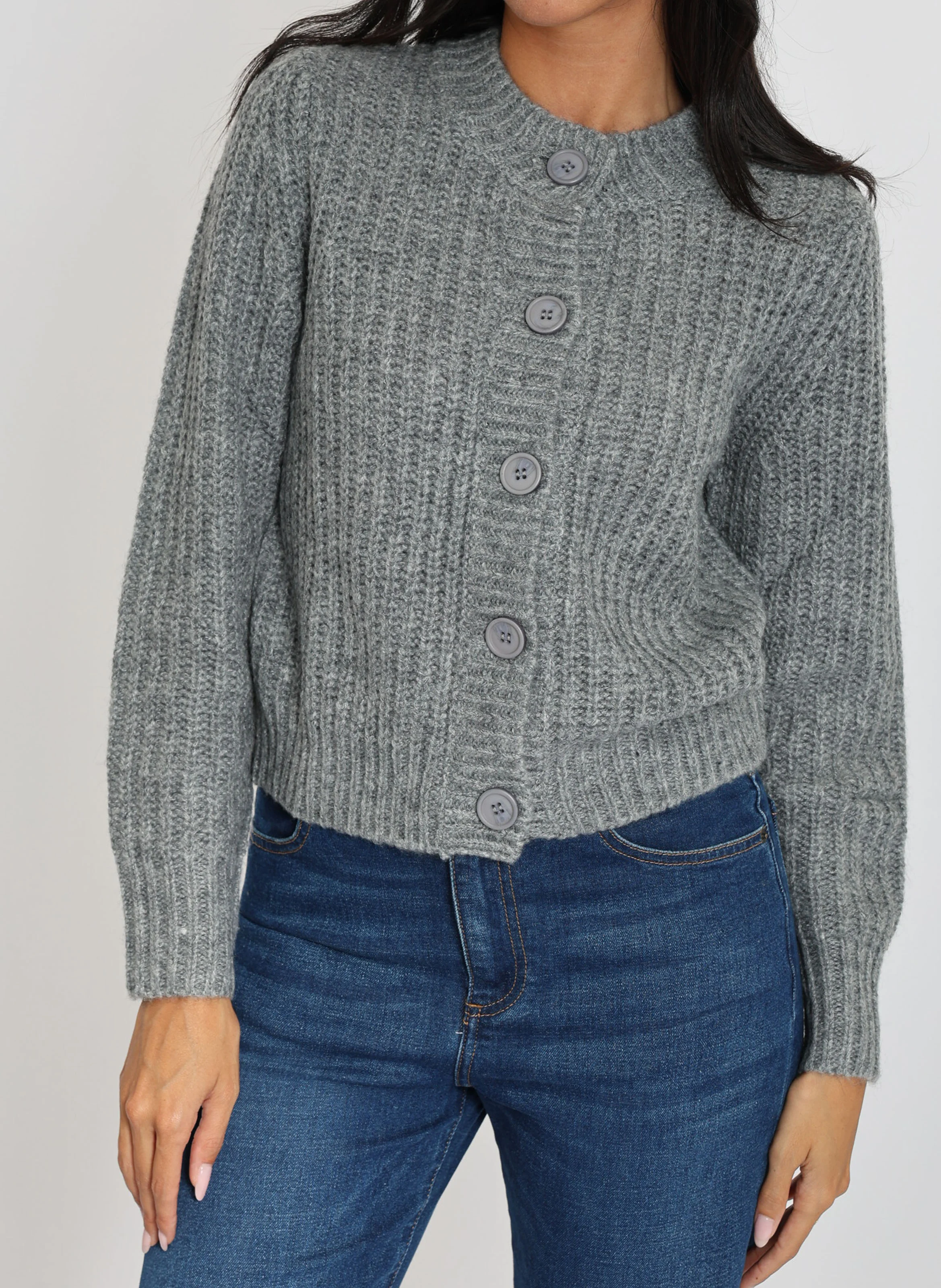 LANA - Gilet en maille | Gris