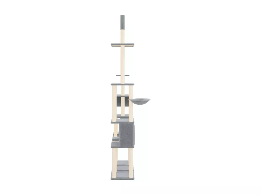 Arbre à chat avec griffoirs en sisal Gris clair 279 cm