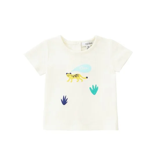 T-shirt Petit Léopard   Ecru Drapeau        de               Marèse
