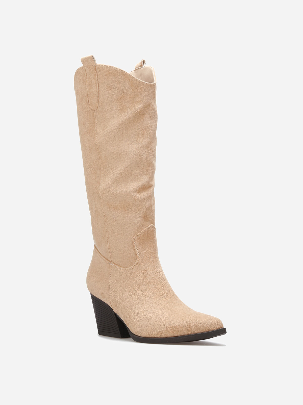 Bottes santiags en suédine- Taupe