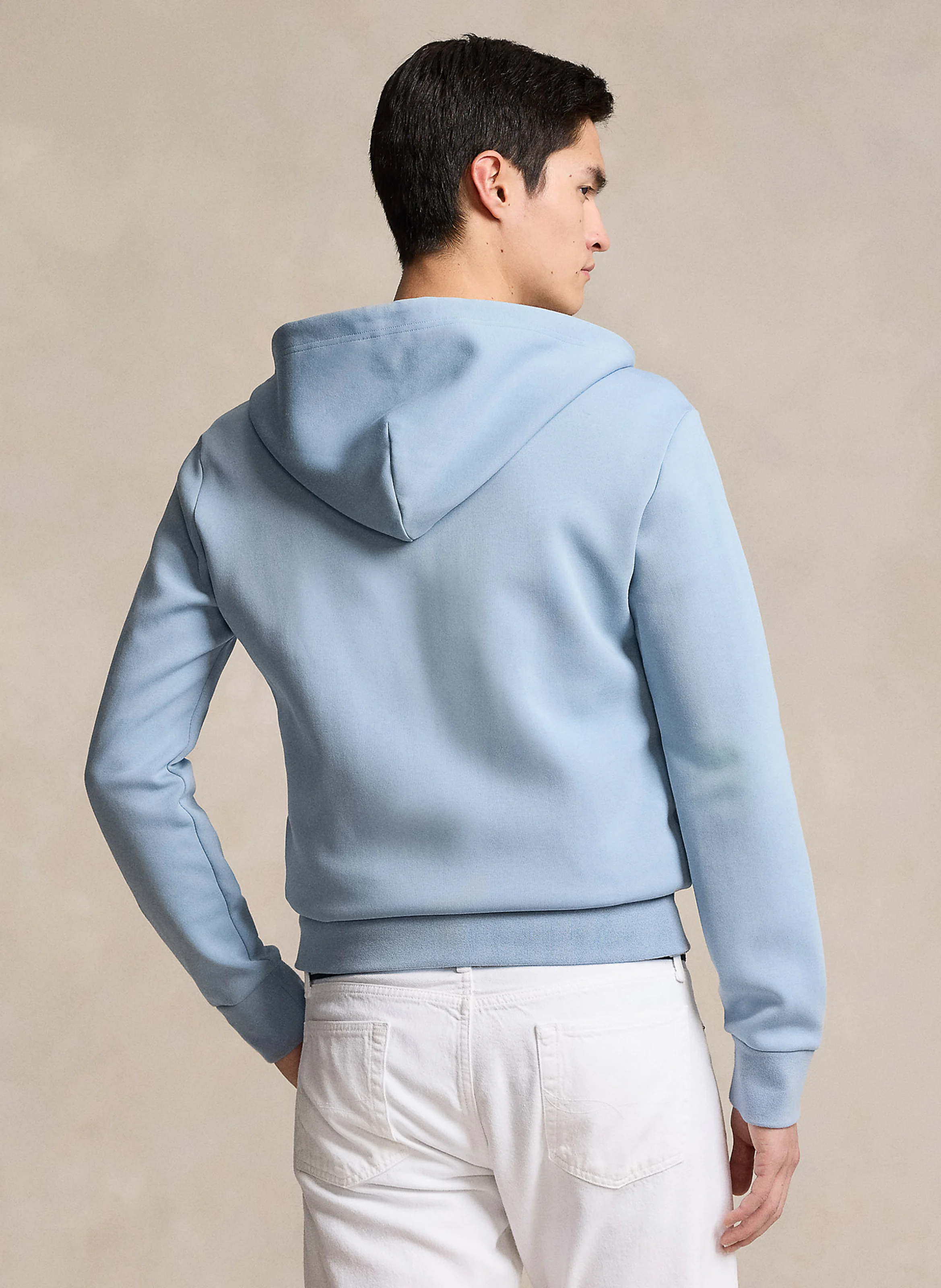 Sweat zippé à capuche en coton doux | Bleu