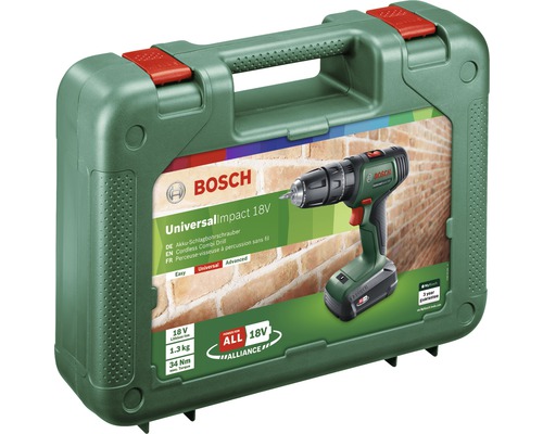 Bosch UniversalImpact 18V accu-slagboormachine, inclusief 1 accu (2,5 Ah) en lader