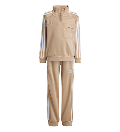 adidas Originals Tr?ningss?t - Crew set HZ - Beige/Hvid