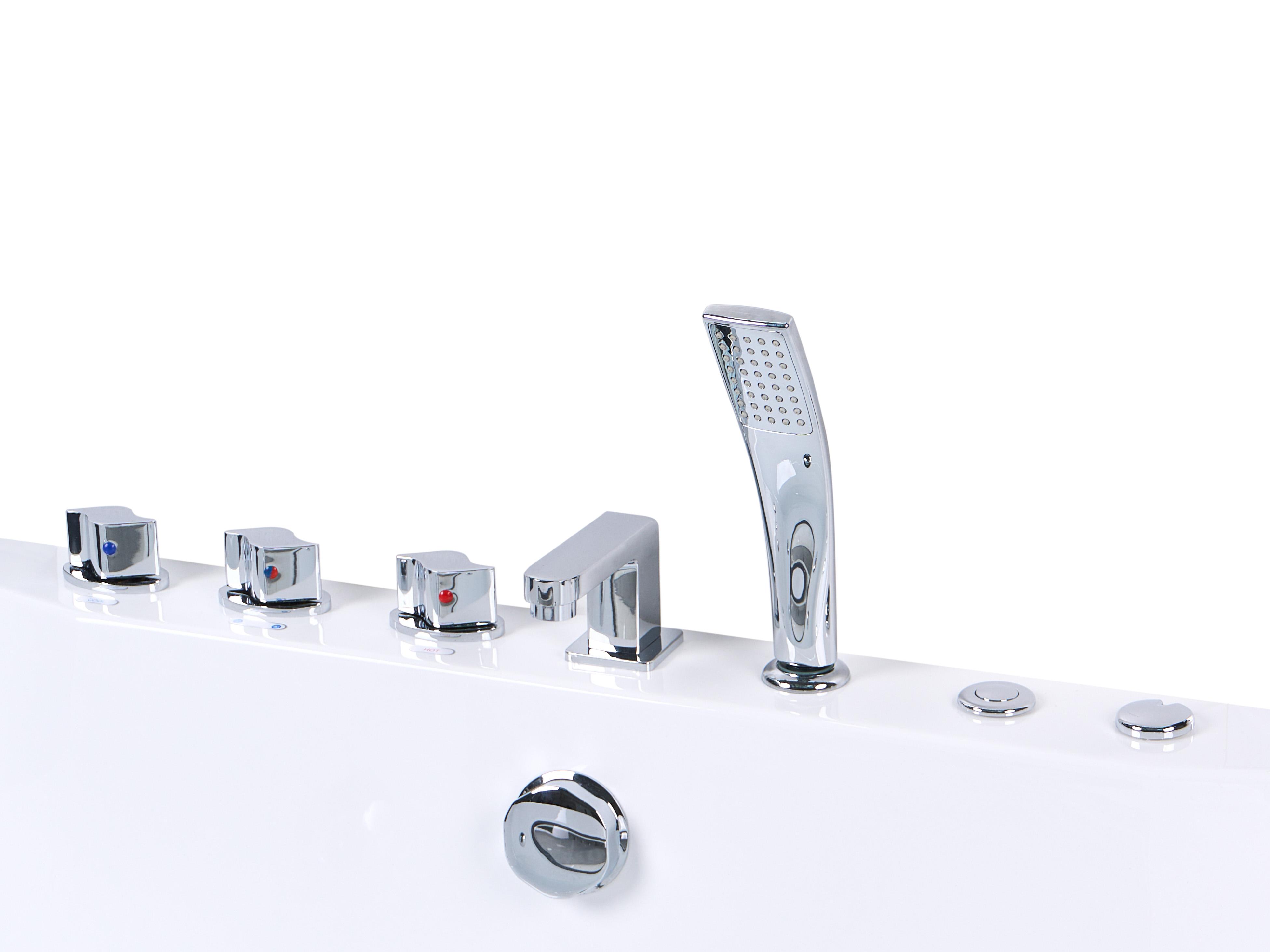 Hoek bubbelbad met LED HAWES 180 x 90 cm Wit
