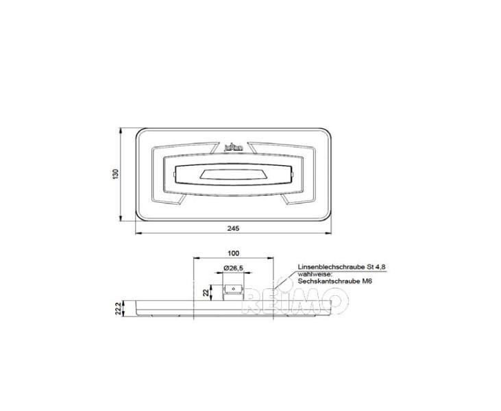 LED-Multifunktionsleuchte, 9-32V, rechts rot IP67 mit Rückstrahler