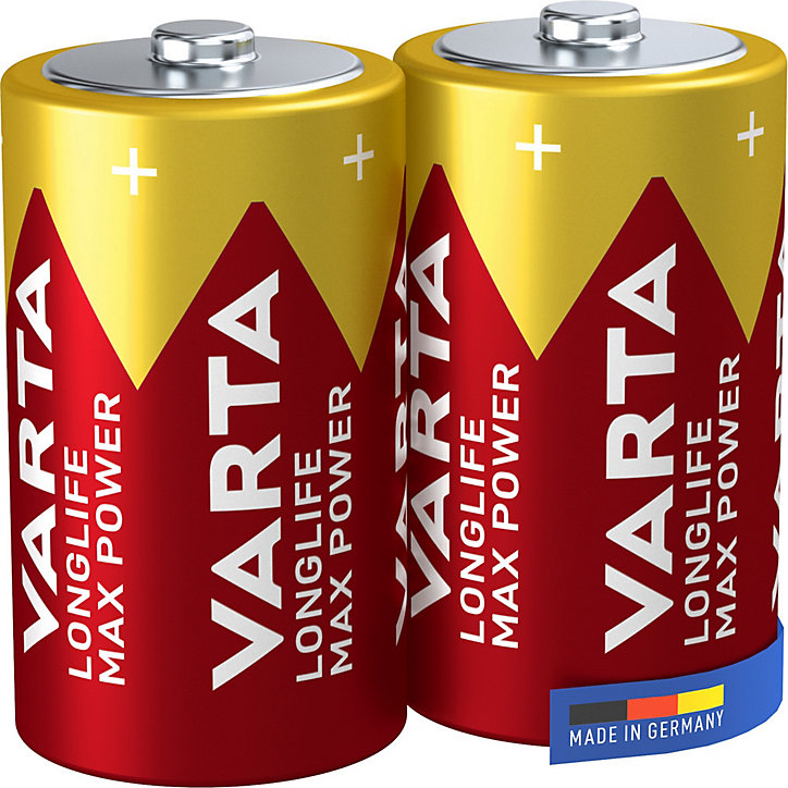 Pile alcaline D (LR20) Varta Long-life Max Power D, lot de 2