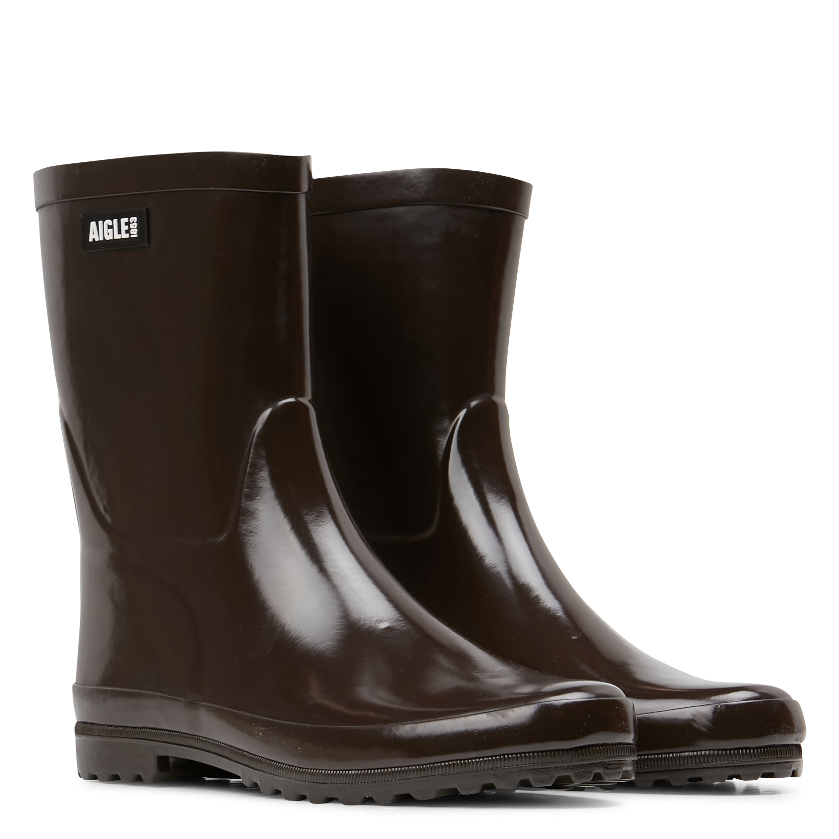 ELIOSA- Boots de pluie à bout rond | Marron