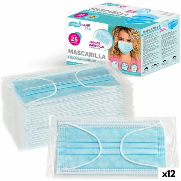Box of hygienic masks SensiKare 25 Deler (12 enheter)