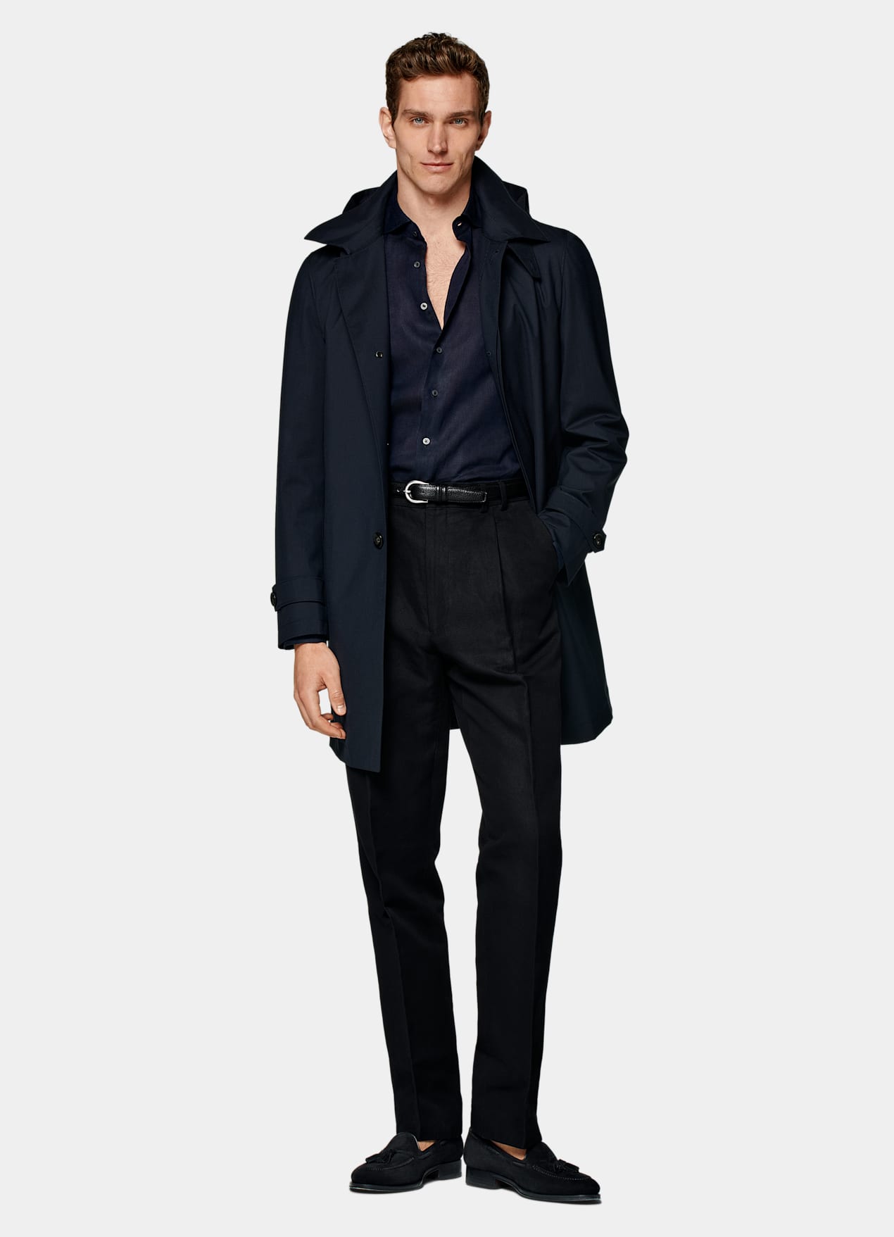 Manteau imperméable bleu marine