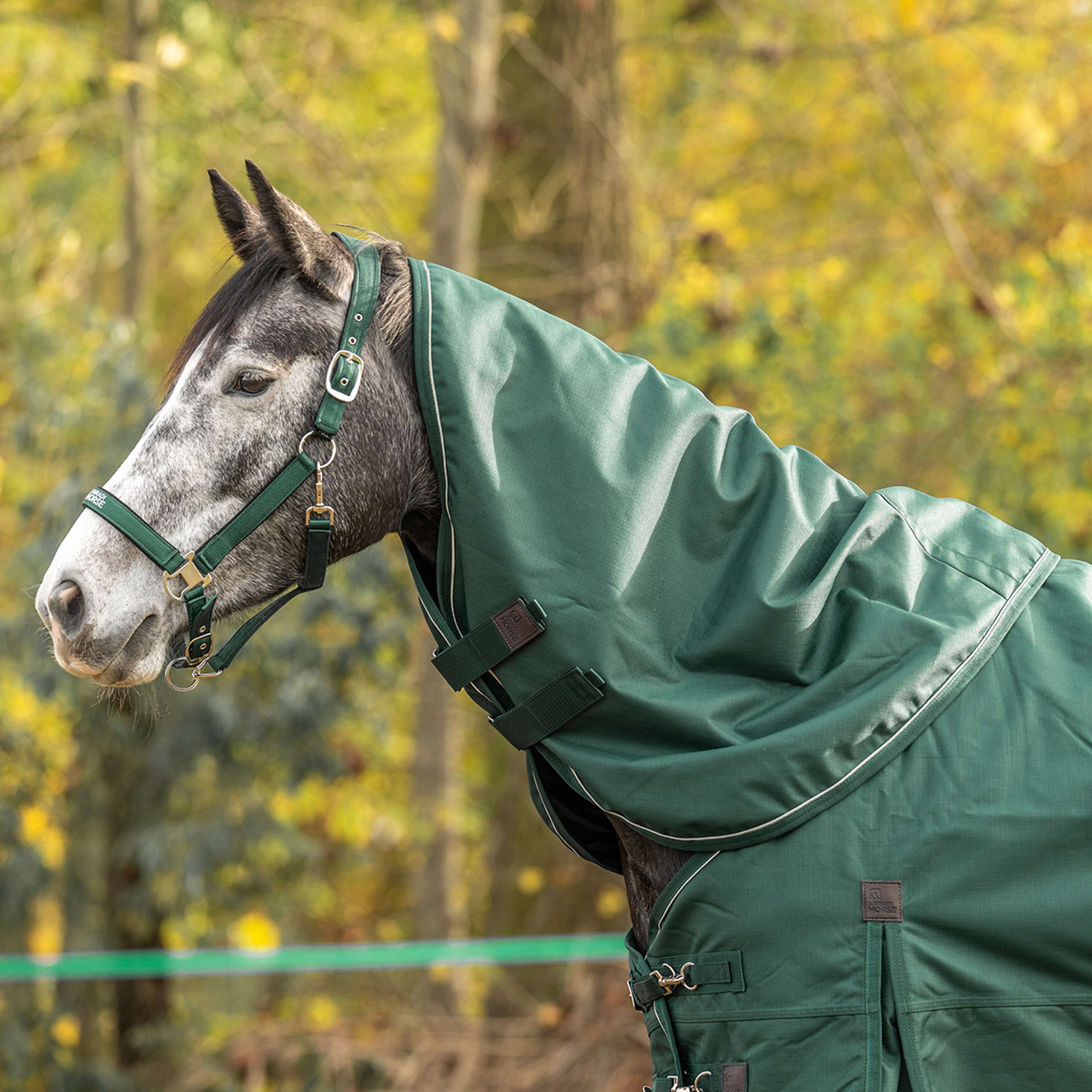 Agradi Horse Halsstuk 1200D 200gr Reflecterende Bies Groen