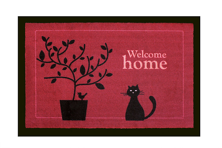 Paillasson intérieur rouge 40 x 60 cm Chat