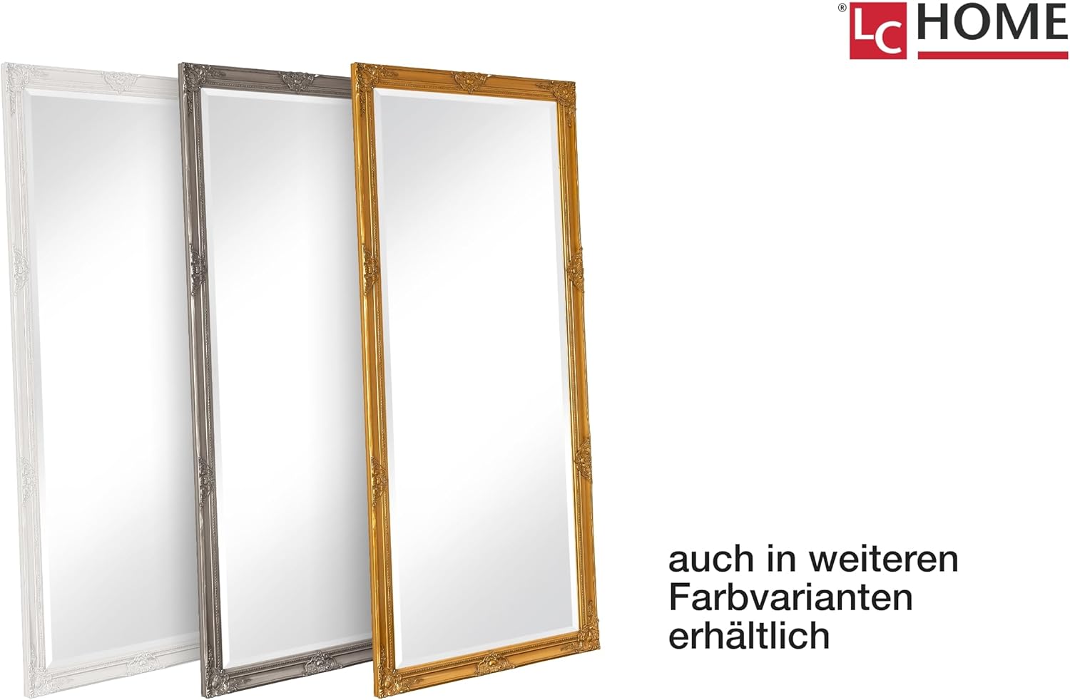 Wandspiegel Barock Silber ca. 180 x 80 cm Antik-Stil m. Facettenschliff XL Ganzkörperspiegel, Gaderobespiegel, Flurspiegel, Spiegel klassisch