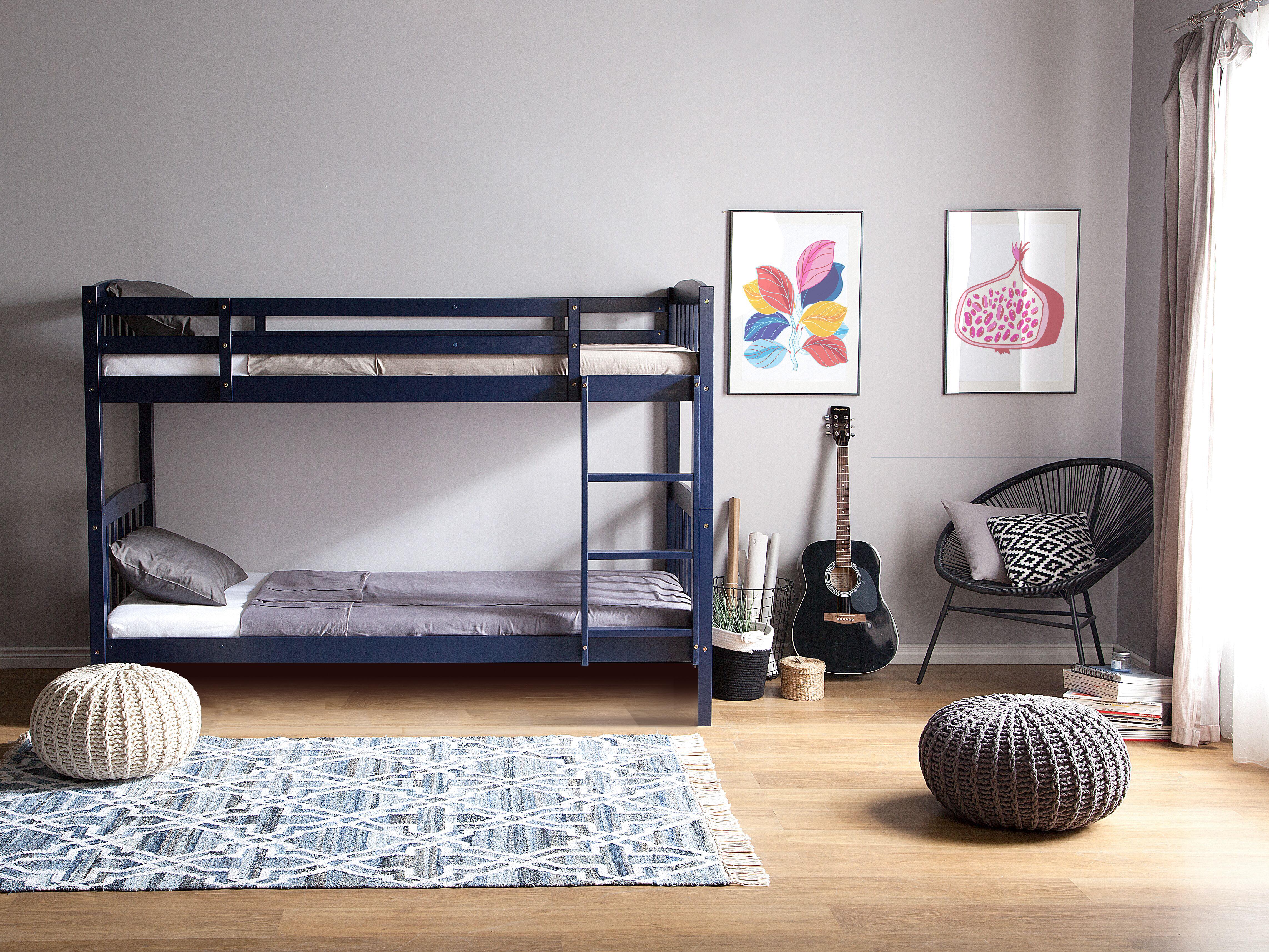 Hoogslaper Dennenhout REVIN 90 x 200 cm Marineblauw