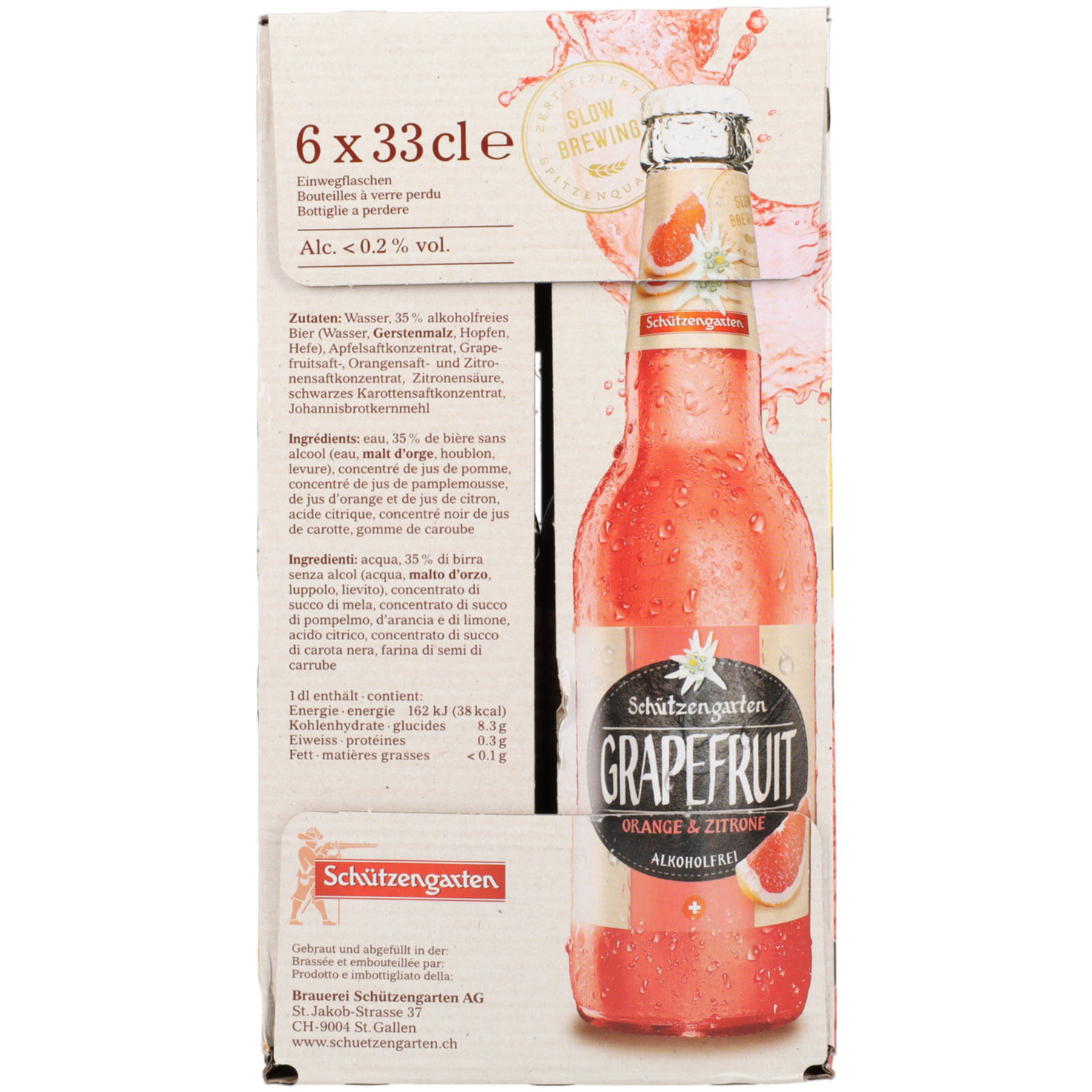 Schützengarten Grapefruit alkoholfrei 6x33cl -198cl