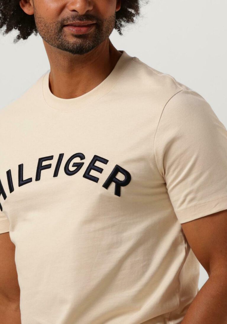 TOMMY HILFIGER beige tommy hilfiger t-shirt hilfiger arched tee
