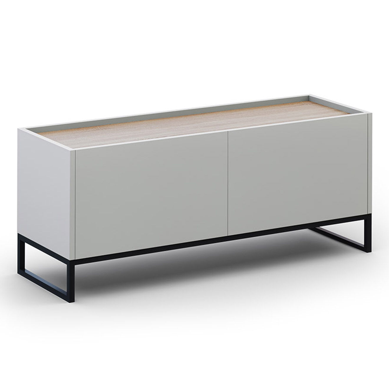 Windsor & Co Meuble TV Helene chêne naturel/gris clair - 120x40x50 cm