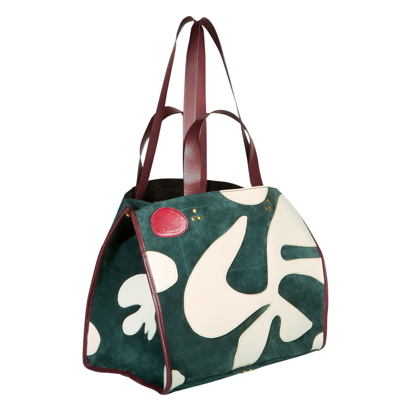 LEON M - Sac cabas en cuir velours | Multicolore