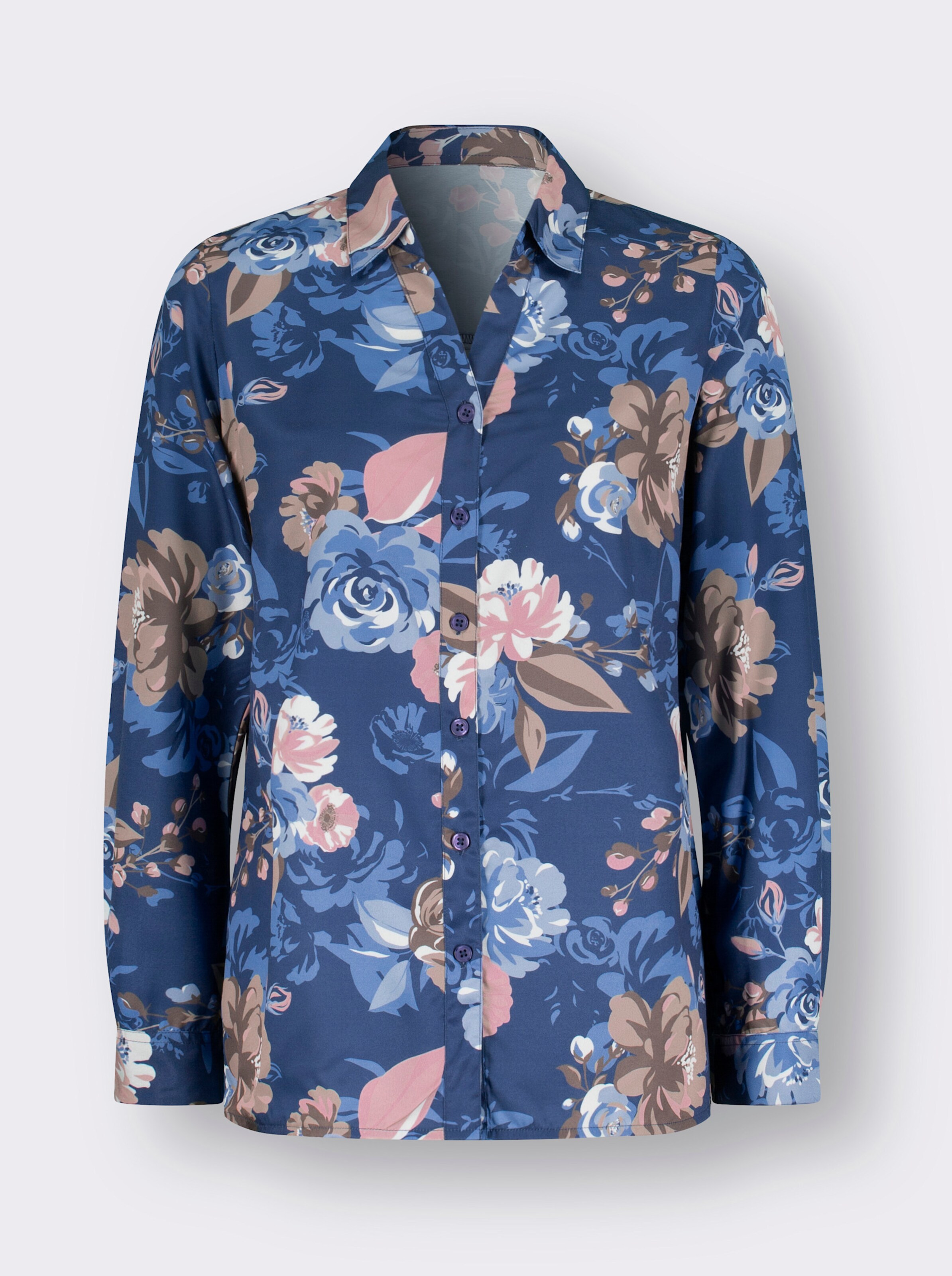 Langarm-Bluse im Blüten-Dessin