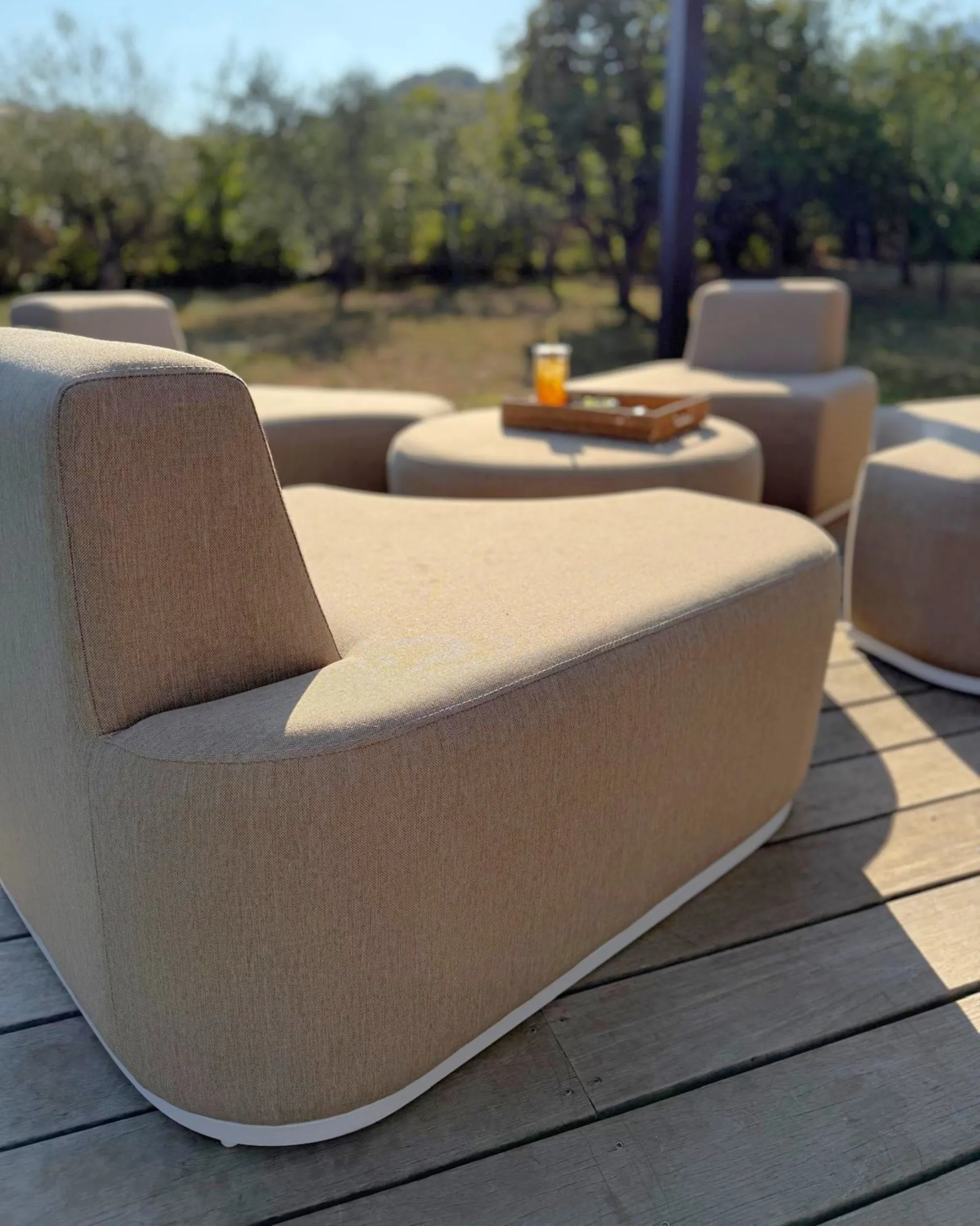 Loungeset met tafel 4-zits FABRO Stof Beige
