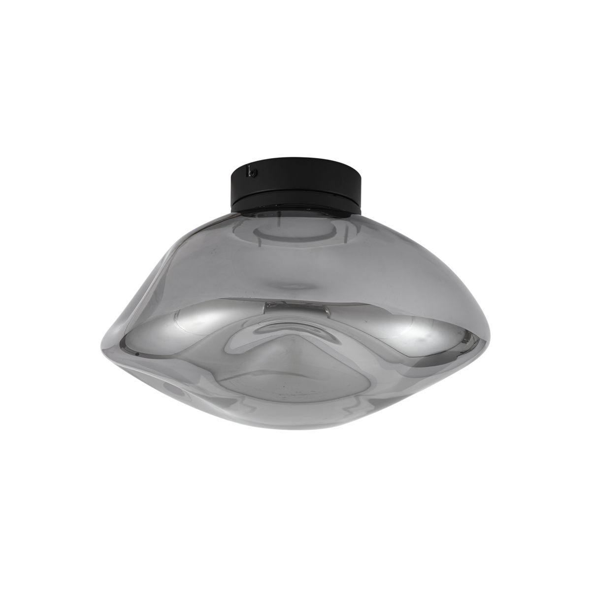 Design plafondlamp zwart met smoke glas - Gemma