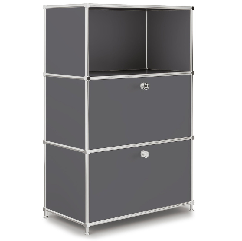 Highboard VEROM, 1 Schublade, 1 Klapptüre, 1 Fach, grau