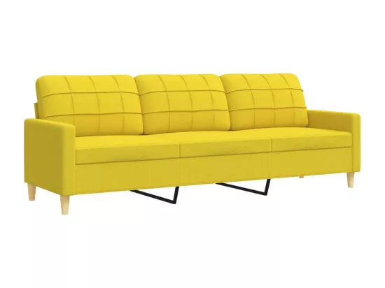 Ensemble de canapés 3 pièces coussins décoratifs jaune clair tissu