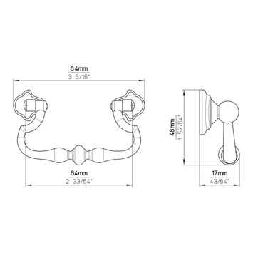 Greep Bea tin look 84mm