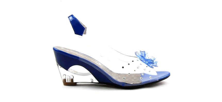 Freesia - PVC sandalen met sleehak en bloemenprint