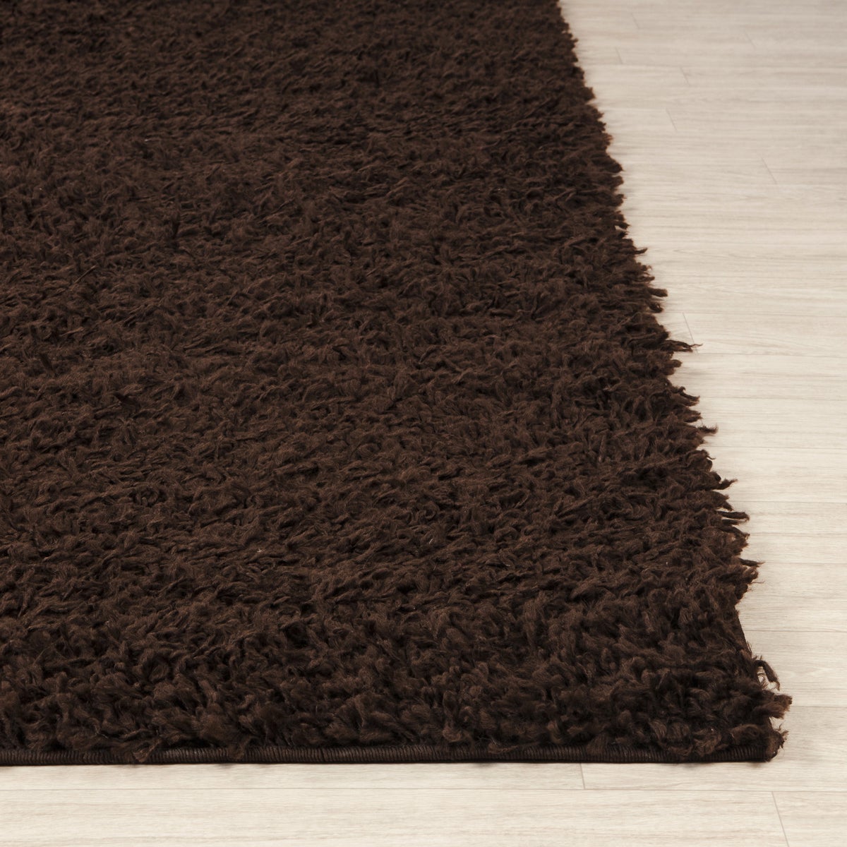 Modern hoogpolig shaggy vloerkleed voor in de hal, donkerbruin, 80x220 cm, LILLY