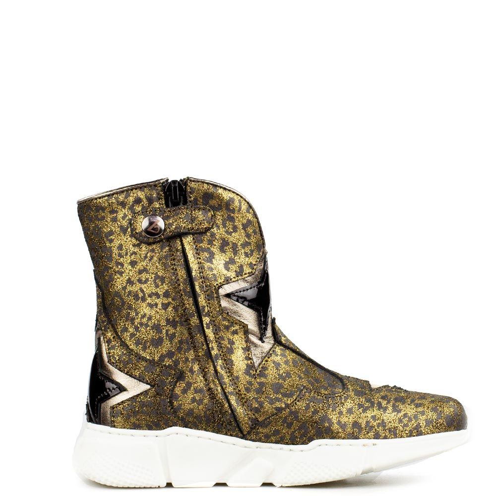 Zecchino d'Oro boots zwart - goud leopard 7800