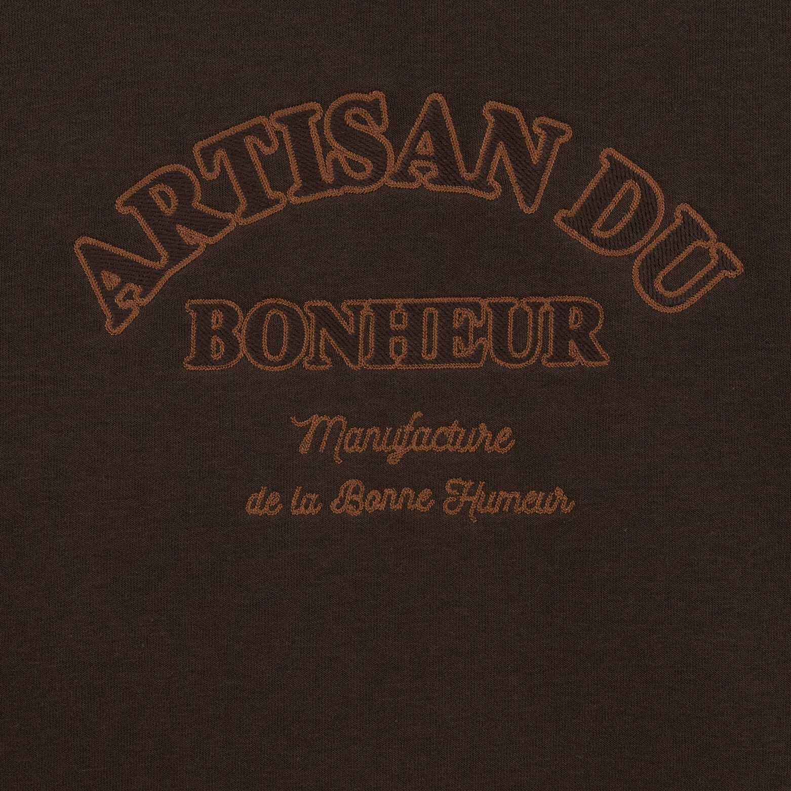 Sweat à col rond brodé Marron