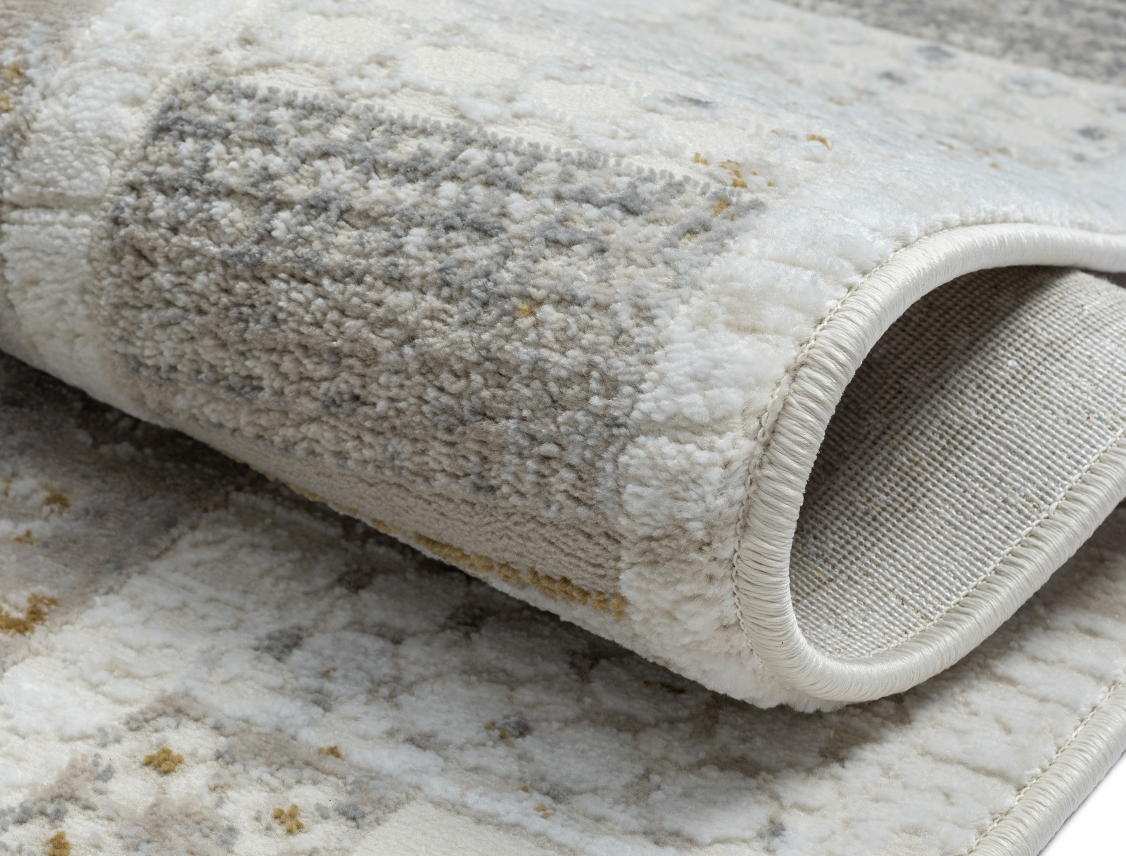 Teppich MY KASHKULY - creme-hellgrau-altgoldfarben - 160x230 cm