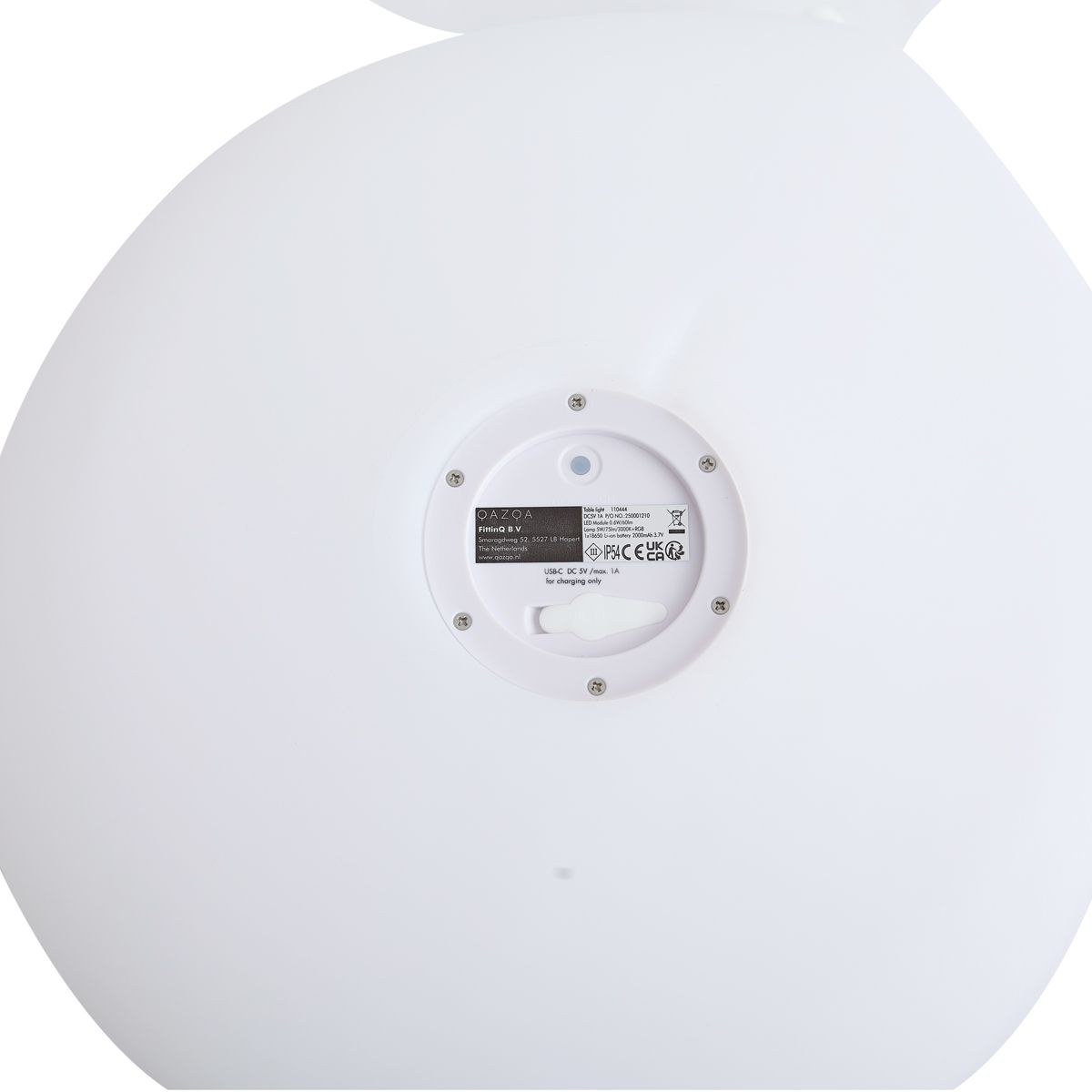 Tafellamp wit 30cm incl. LED dimbaar IP54 oplaadbaar - Baby Whale