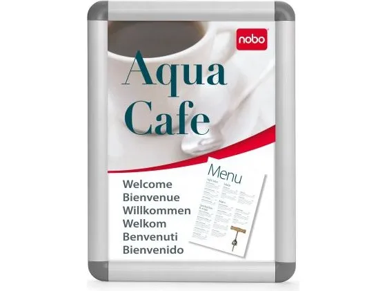 Nobo Premium Plus A0 skifteramme med klikramme Sølv