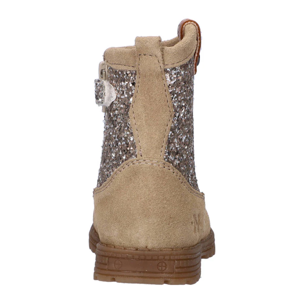 Nelson Kids suède laarzen met glitters beige