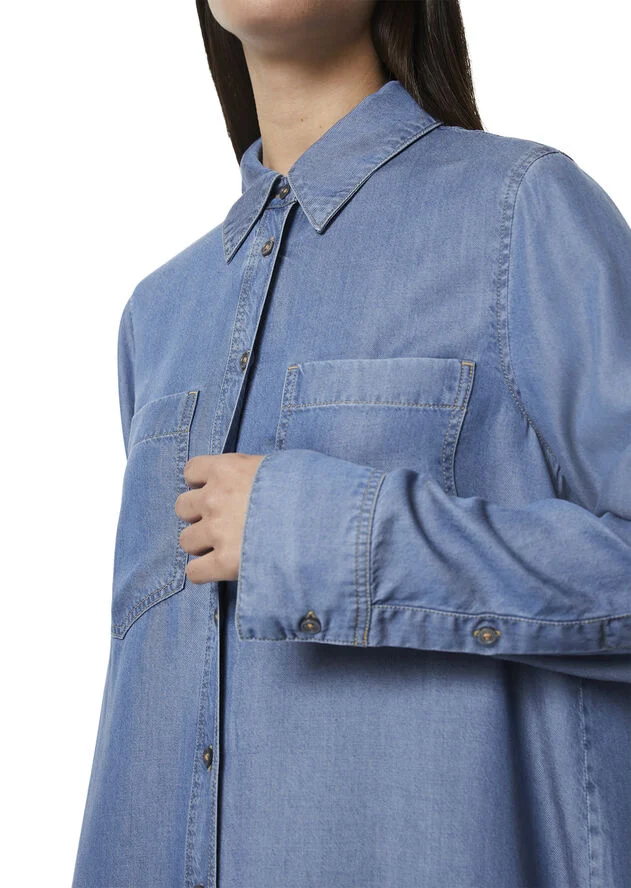 Marc O’Polo Dress, shirt dress, H-line, long sl Washed sky