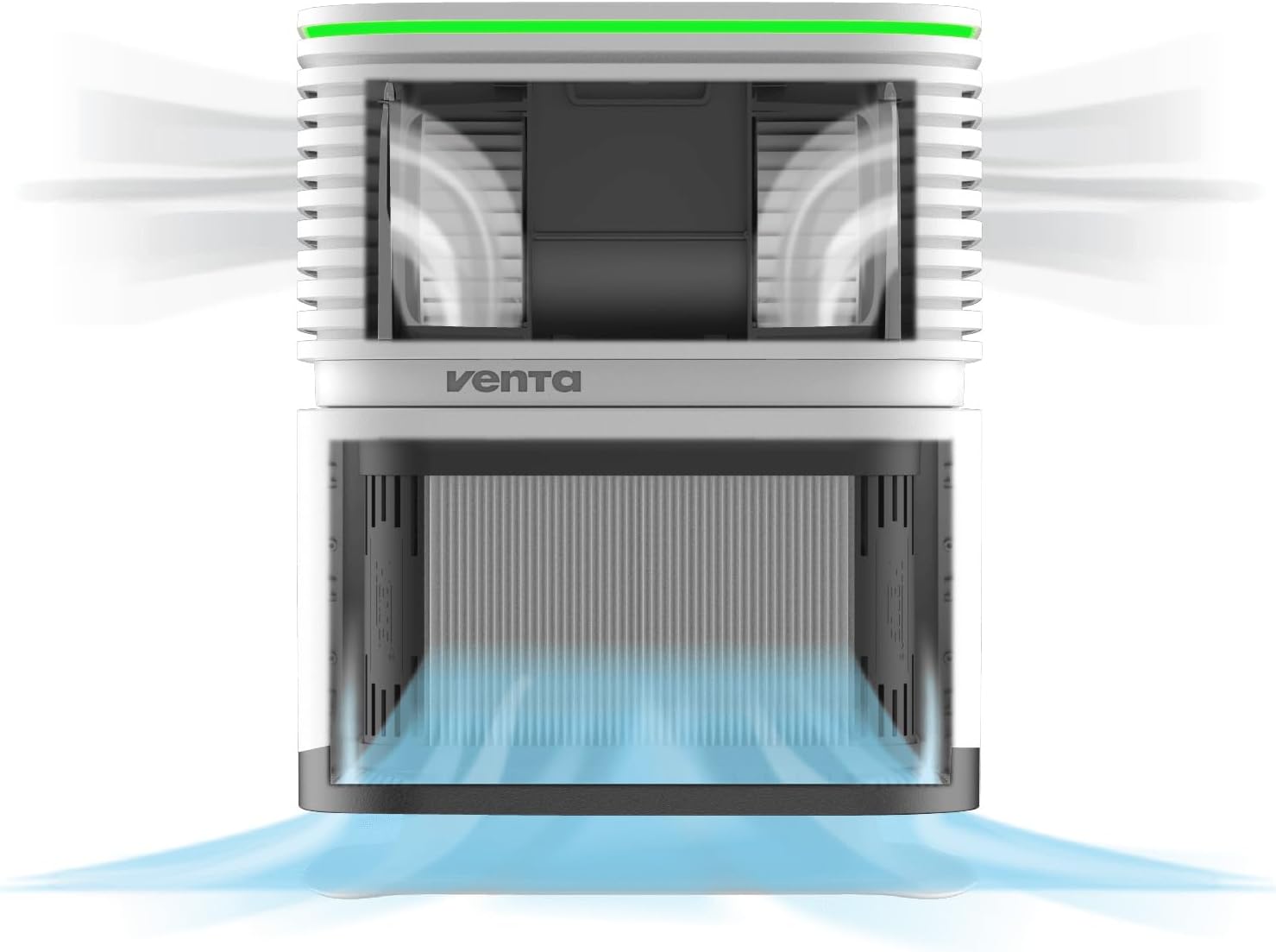 Venta Luftreiniger AP735, 22 dB(SPL), 4 W, CADR 320 m³/h, 3-fach Reinigung, H13 Filter: 99,97% Feinstaub, Viren, Allergene, Aktivkohlefilter: schädliche Gase, 75 m²/187,5 m³, App- und Sprachsteuerung