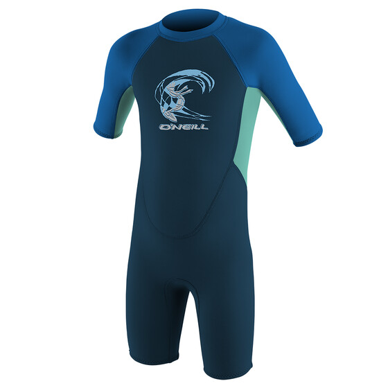 O'Neill Kinder Neoprenanzug Toddler Reactor-2 2mm Back Zip S/S Spring - Boys Slate/LtAqua/Ocean SU24
