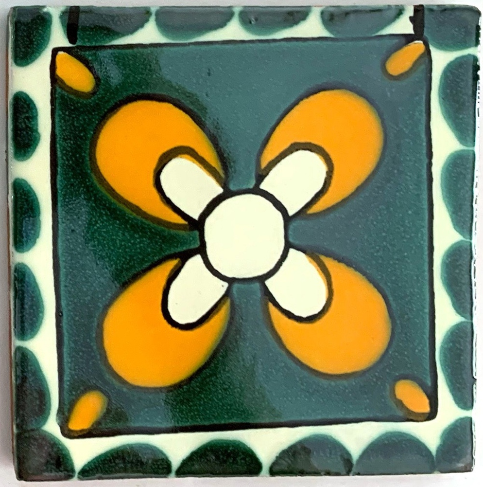 Kachel 'Colima', multicolor, T 10 cm, B 10 cm, H 0,5 cm von fischer's lagerhaus
