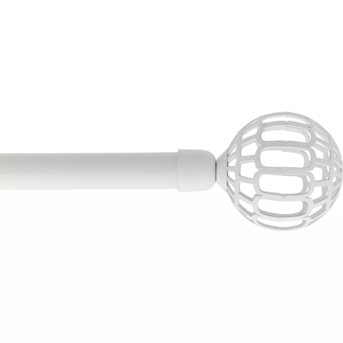 Kit de tringle rideau extensible (L120 - L210 cm / D19 mm) Facette Blanc mat