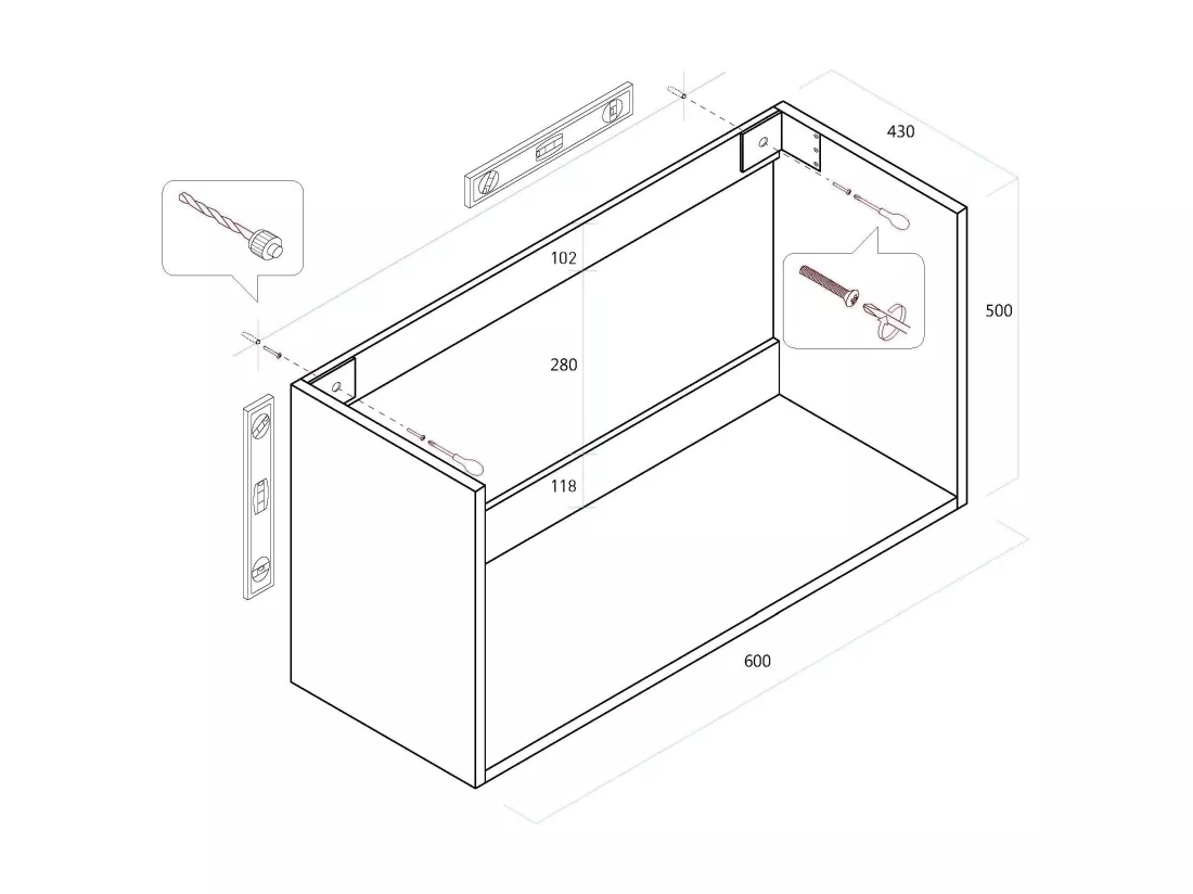 Ensemble de salle de bain 4 pièces LARISSA chêne d’Alaska