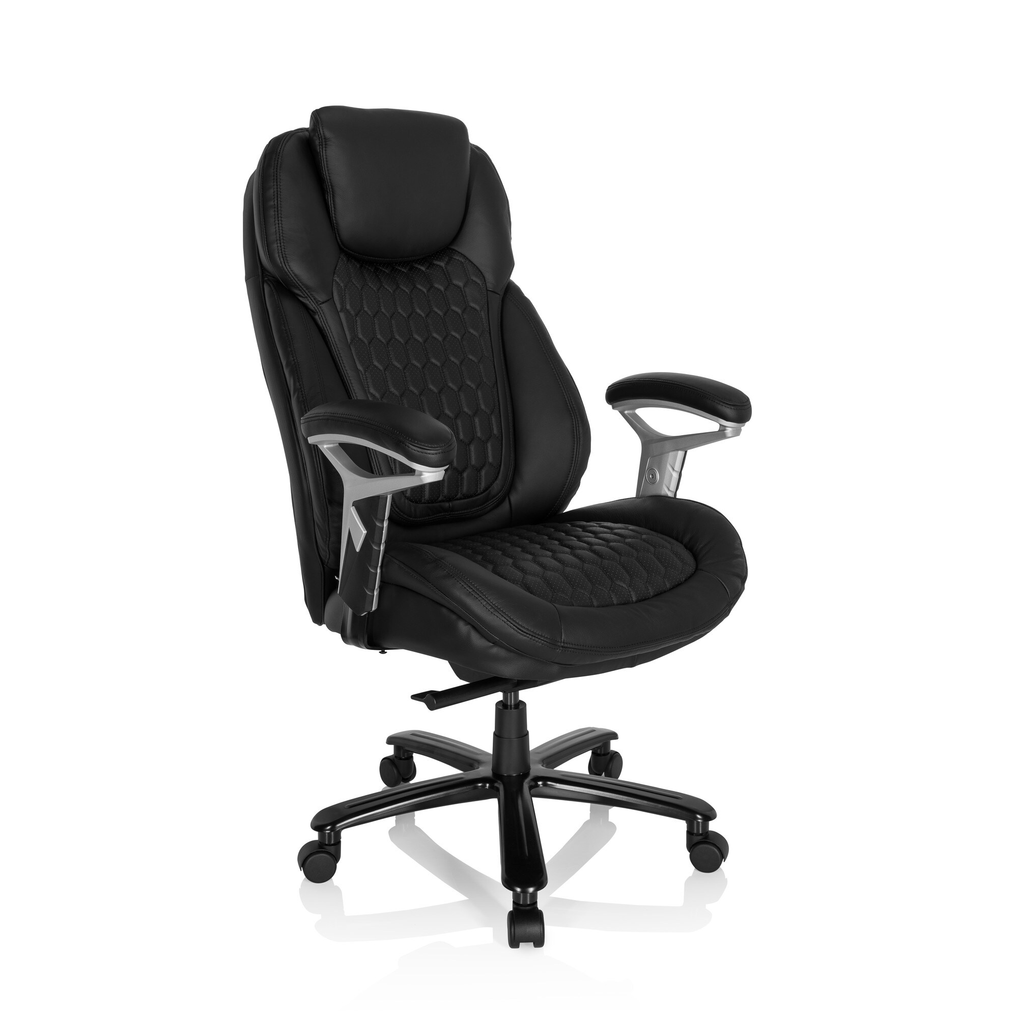 XXL Drehstuhl XXL PULLMANN I Leder mit Armlehnen (höhenverstellbar) hjh OFFICE