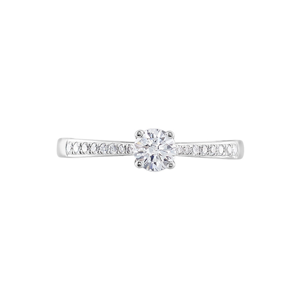 Bague Solitaire Hemera Or Blanc Diamant Synthetique