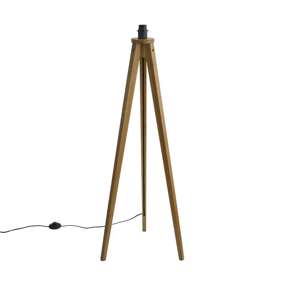 Qazqa vloerlampen tripod_classic bruin e27