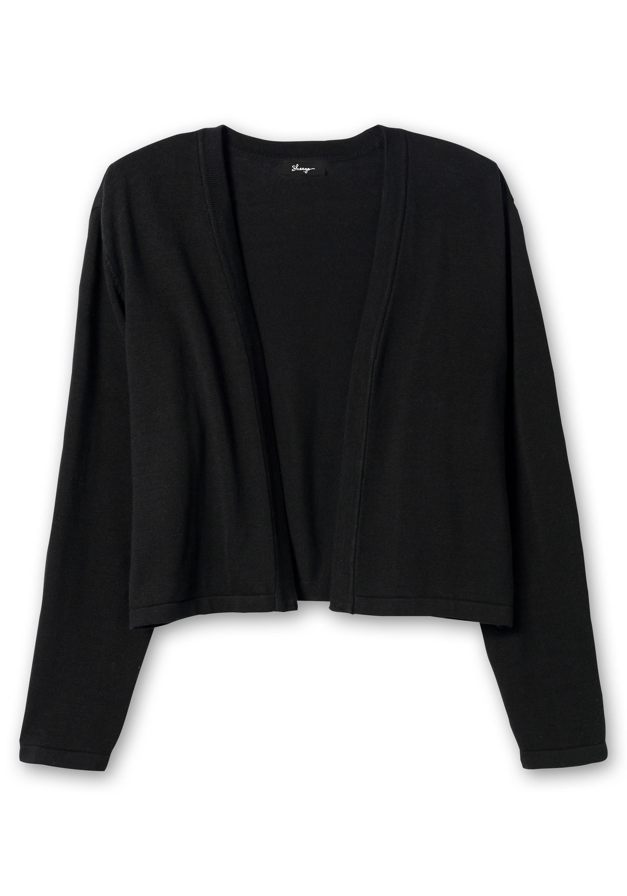 Kurze, verschlusslose Strickjacke