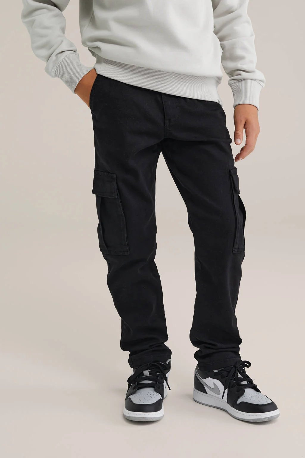 WE Fashion Blue Ridge waist tapered jeans zwart