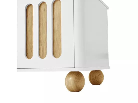 Meuble TV, avec 4 portes, 1 tiroir et éclairage LED, 180 x 40 x 47 cm, blanc