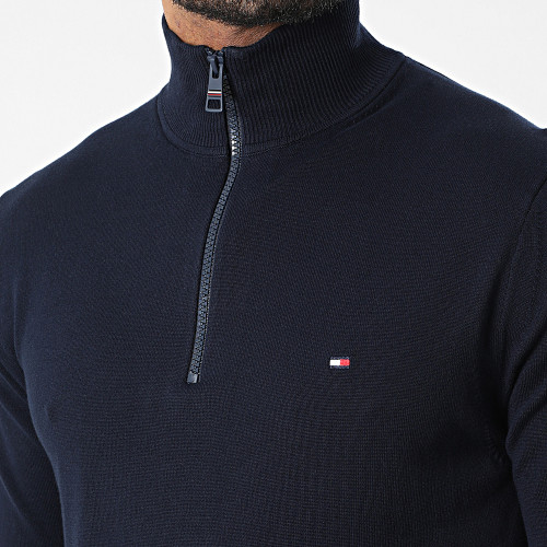 Sweat Col Zippé 1985 Zip Mock 5352 Bleu Marine