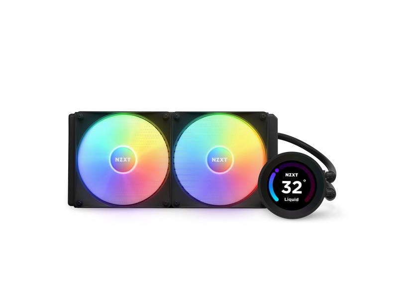 NZXT Wasserkühlung Kraken Elite 280 RGB Schwarz Wasserkühler für Intel und AMD Prozessorsockel mit LCD-Display und leuchtenden, leisen RGB-Lüftern