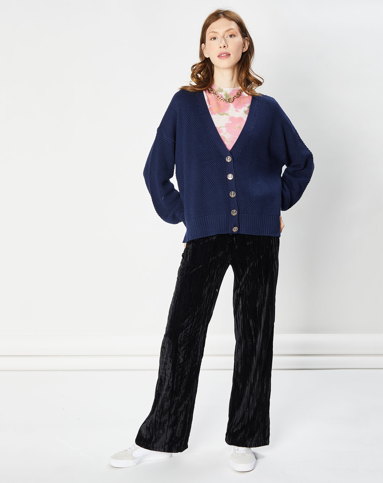 La Petite Etoile Pantalon en Velours Lior noir